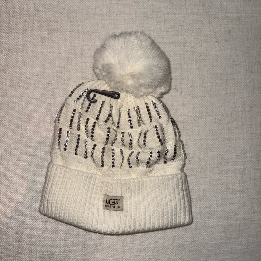 Winter white UGG beanie